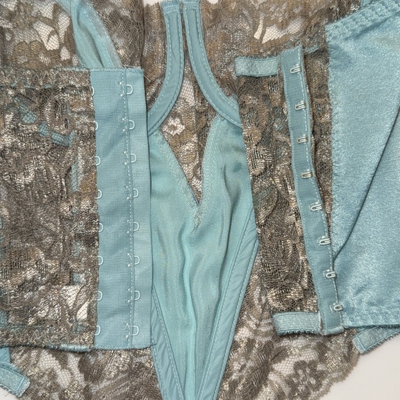 Vintage Christian Dior Bustier Lingerie Top 34B Blue - Picture 3 of 4